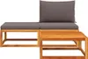 vidaXL 3-tlg. Gartensofa-Set mit Kissen Holz Akazie & Produktbild-Vorschau 4