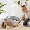 PawHut Katzentoilette Edelstahl Offene Katzenklo mit Produktbild-Vorschau 2