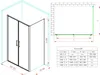 A technical drawing and a size chart for a shower enclosure. Produktbild-Vorschau