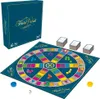 A Trivial Pursuit board game set is displayed on a white background. The set includes the game board, a closed box, and several stacks of cards. Podgląd zdjęcia produktu