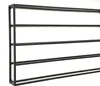 A black metal wall shelf with multiple horizontal bars against a white background. Produktbild-Vorschau