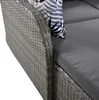 Close-up view of the armrest and cushion of a rattan garden sofa. Náhľad obrázku produktu