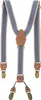 Hosenträger Y Form Vintage Braun Beige Blau Produktbild-Vorschau 1