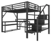 ELANDEPOT Łóżko na antresoli 140 × 200 cm czarny Podgląd zdjęcia produktu 12