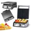 A collage of images showing a waffle maker, its parts, and finished waffles with fruit. Náhľad obrázku produktu
