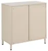 BELIANI Sideboard Beige Stahl Halbhoch Schmal mit Goldenen Produktbild-Vorschau 7
