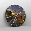 Wanduhr - Rund - Glasuhr - Fußgängerbrücke Himmel Wasser - Produktbild-Vorschau 4