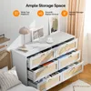 FCH Commode 6 tiroirs en rotin, commode boho pour chambre à Voir les images du produit 4