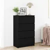 A black dresser with four drawers in a room setting. Anteprima dell’immagine prodotto