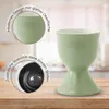 Eierbecher 6er Set, Ø 5x7 cm, in Salbeigrün aus Keramik Produktbild-Vorschau 3