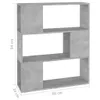 Bücherregal Raumteiler Betongrau 80x24x94 cm Holzwerkstoff Produktbild-Vorschau 7