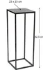 A black metal plant stand with dimensions indicated. Produktbild-Vorschau