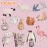 13 Stück Bügelflicken Kinder Bügelflicken Tierflicken Produktbild-Vorschau 2