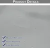 A close-up of a gray fabric with water droplets on it, indicating water resistance. Text overlays highlight product features. Produktbild-Vorschau