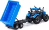 van der Meulen Spielzeugtraktor blau mit Anhänger Bauernhof Produktbild-Vorschau 4