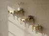 FineBuy Wandregal 3er Set Aluminium Gold Tropfen Optik Produktbild-Vorschau 2