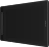 A black graphics tablet with a screen, shown from a slightly elevated side angle against a white background. Produktbild-Vorschau