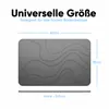 A diagram showing the dimensions of a dark gray bath mat with a wavy pattern. Produktbild-Vorschau