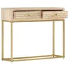 Konsolentisch Golden 90 × 30 × 75 cm Massivholz Mango Produktbild-Vorschau 2