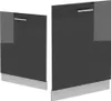 Two kitchen cabinet fronts with integrated handles and plinths, shown from a slight diagonal angle against a white background. Anteprima dell’immagine prodotto