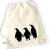 Huuraa Turnbeutel Pinguine Silhouette 12 Liter Natural Produktbild-Vorschau 1