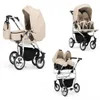 A collage of three images showing a twin stroller in different configurations. Produktbild-Vorschau
