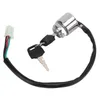 A motorcycle ignition switch with two keys and a wiring harness is shown against a white background. Produktbild-Vorschau