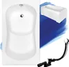 Badewanne Rechteck 120x70 mit AcrylSchürze, Ablaufgarnitur Produktbild-Vorschau 2