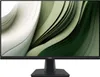 A black MSI monitor with a stylized abstract wallpaper displayed on its screen, shown from the front on its stand. Produktbild-Vorschau