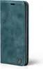 A teal flip-style phone case is shown from the side against a white background. Produktbild-Vorschau