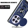 A close-up of a blue phone case with a ring holder and camera protection. Produktbild-Vorschau