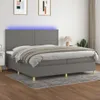 vidaXL Boxspringbett mit Matratze & LED Dunkelgrau 200x200 Produktbild-Vorschau 2