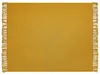 A mustard yellow blanket with fringes on both ends, laid flat on a white background. Produktbild-Vorschau