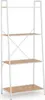 Bücherregal Haldor 60,5 x 150 x 36 cm MDF Stahl Weiß Natur Produktbild-Vorschau 2