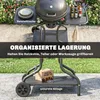 Outsunny Holzkohlegrill BBQ Smoker mit Seitentischen Deckel Produktbild-Vorschau 5