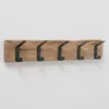 LS-LebenStil Vintage Holz Wandgarderobe 5 Haken Eiche Braun Produktbild-Vorschau 2