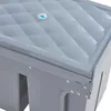 A close-up view of a gray plastic bin with a textured lid and a small blue and white logo. Podgląd zdjęcia produktu