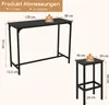 Product dimensions and weight information for a bar table and stools. Anteprima dell’immagine prodotto