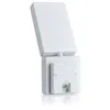 A white LED outdoor light with a motion sensor is shown against a white background. Produktbild-Vorschau