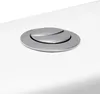 A close-up shot of a toilet flush button on a white toilet tank. Produktbild-Vorschau