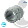 A close-up studio shot of a gray plastic plumbing fitting against a white and light gray background. Produktbild-Vorschau