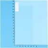 A clear screen protector is laid flat on a light blue background with a ruler for scale. Náhľad obrázku produktu