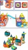 Collage of images showing magnetic building blocks and a marble run construction. Náhľad obrázku produktu