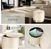 Pouf coffre de rangement aspect velours COCO matelassé - Voir les images du produit 5