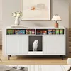 Katzentoiletten Schrank 120x50x66 cm Weiss Mit Produktbild-Vorschau 6