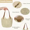 Strohtasche für Damen, Sommer-Strandtasche, weich gewebte Produktbild-Vorschau 3