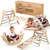 5-in-1 Montessori Klettergerüst Indoor aus Holz mit Rutsche Produktbild-Vorschau 1