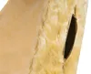 A close-up view of a beige sheepskin car seat cover with a dark brown zipper pocket. Produktbild-Vorschau