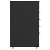 vidaXL Armadio per archiviazione con rotelle nero 28x41x69 Anteprima dell’immagine prodotto 2