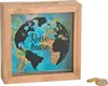 Salvadanaio da viaggio in legno/vetro 15x15x5cm Anteprima dell’immagine prodotto 1